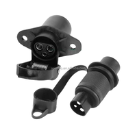 Adaptateur de remorque de voiture étanche 12V 3 broches de style européen avec prise pour connecteurs de tracteur et remorques