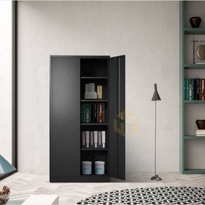 Armario Metálico de Almacenamiento para Oficina o Garaje, Armario Metálico de 2 Puertas Abatibles, Armario de Acero con Estantes Ajustables - Product Image 2