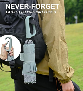 Parapluie inversé OVIDA avec poignée mousqueton, parapluies compacts résistants au vent pour la pluie et <span class=keywords><strong>le</strong></span> soleil, parapluie pliable inversé portable - Product Image 2