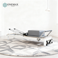 Reformer de Pilates ONEMAX en Aluminio Blanco Crema, Portátil, Esponja de Alta Densidad, Cumple con las Normas de la UE, Equilibrio Corporal, Garantía de 10 Años