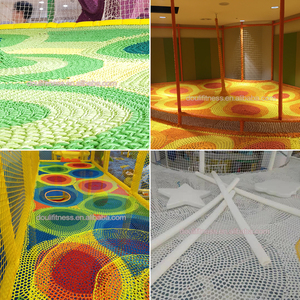 Aire de jeux intérieure personnalisable pour enfants, corde tricotée à la main, <span class=keywords><strong>trampoline</strong></span> aérien arc-en-ciel, équipement de terrain de jeu - Product Image 5