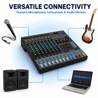 Console de mixage audio professionnelle EMX8-USB 8 canaux, 99 effets DSP, égaliseur 7 bandes, USB, Bluetooth pour studio, scène, streaming en direct
