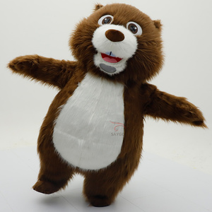 Costumes <span class=keywords><strong>de</strong></span> mascotte <span class=keywords><strong>de</strong></span> <span class=keywords><strong>castor</strong></span> marron à longue fourrure moelleuse, style anime, pour fêtes et danses, 2,2 m, pour cosplay d'animal <span class=keywords><strong>de</strong></span> rivière, vêtements gonflables - Product Image 2