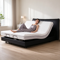 Sommier de lit électrique réglable en métal robuste, surface en maille antidérapante, cadre de lit motorisé intelligent pour matelas King Size