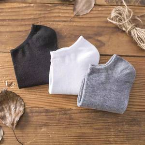 Men's Breathable Low Cut Boat Socks Solid Color Black White Gray Unisex Short Socks Casual Wear - Product Image 3