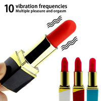 Vibrateur en forme de rouge à lèvres pour femmes, stimulateur clitoridien, 10 vitesses, rechargeable par USB, étanche, en silicone, jouets sexuels pour adultes
