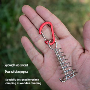 Accesorios para Tiendas de Campaña Portátiles para Campamento y Senderismo, Anclaje de Cuerda en Espiral con Gancho y Resorte - Product Image 5