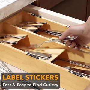 Bamboo Cutlery <b>Storage</b> <b>Box</b> Rectangular <b>Kitchen</b> Drawer Organizer Space Saving Tableware Rack - Product Image 3