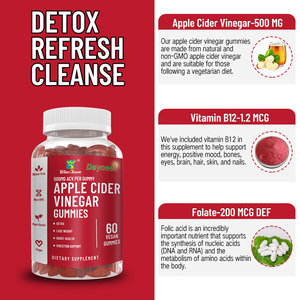 Elma Sirkesi Jelibonları 500MG ACV Doğal Kilo Yönetimi Desteği Sindirim Sağlığı Geliştirme ve Metabolik Uyumu Vegan Jelibonlar - Product Image 2