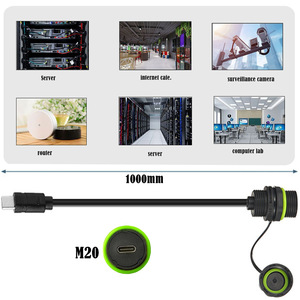 IP68 su geçirmez USB 3.1 kasa paneli M20 tip-c erkek kadın uzatma su geçirmez ve toz geçirmez şarj kablosu - Product Image 5