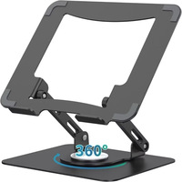 Polyvalent 360 °   Support de bureau pliable en métal pour ordinateur portable et tablette, réglable en hauteur et rotatif, avec fonction de refroidissement