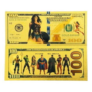 Billete <span class=keywords><strong>de</strong></span> Colección <span class=keywords><strong>de</strong></span> <span class=keywords><strong>Oro</strong></span> <span class=keywords><strong>de</strong></span> 24K con Diseño <span class=keywords><strong>de</strong></span> Anime Americano <span class=keywords><strong>de</strong></span> DC Comics: Batman, Mujer Maravilla y Flash - Product Image 2