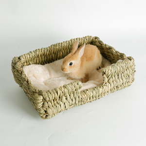 Birdstory Umweltfreundliches Atmungsaktives Grashaus für Kaninchen, <span class=keywords><strong>Hamster</strong></span> & Katzen - Gewebte Hütte Multifunktional zum Schlafen/Spielen/Kauen 34x30x13cm - Product Image 1