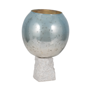 Portacandele in vetro con base in marmo, candelabro decorativo per centrotavola da caffè, decorazione per camera da letto - Product Image 2