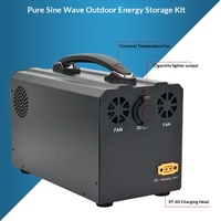 Kit DIY Station d'alimentation portable 2500W Onduleur à onde sinusoïdale pure 12V 24V vers 220V Boîtier de stockage d'énergie extérieur avec affichage numérique