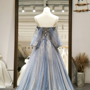Robes de mariée élégantes Jancember RL130 à bretelles spaghetti, épaules dénudées, en organza et sequins - Product Image 5