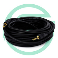 Cable de Audio Vellygood de 15m, 3.5mm Macho a Macho, Chapado en Oro, Cable Auxiliar de PVC para Computadora y Automóvil