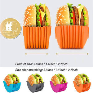 Tempat Hamburger Dapat Ditarik Kotak Penyimpan Hamburger Rak Klip <span class=keywords><strong>Burger</strong></span> Sandwich Silikon Dapat Dicuci untuk Kentang Goreng dan Hamburger - Product Image 6
