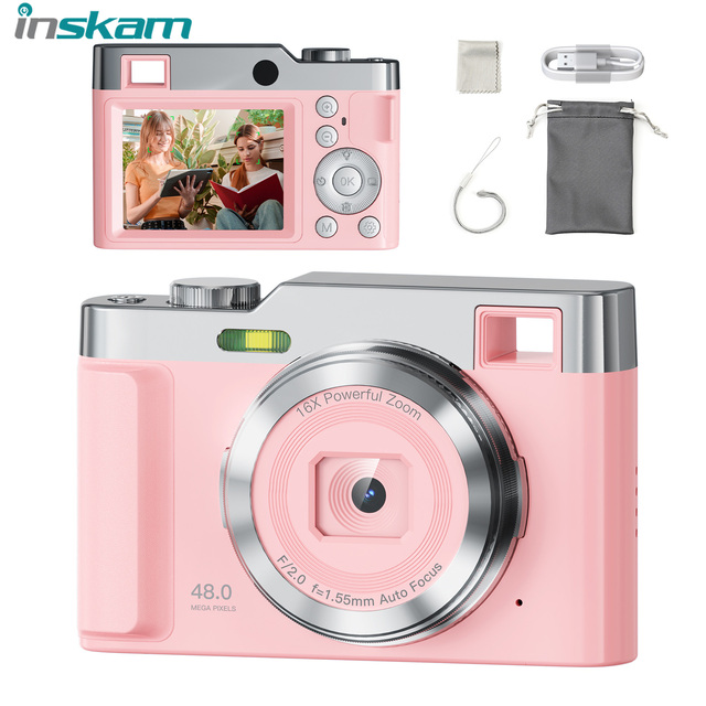Factory OEM 2.4" 48MP 4K 1080P HD CCD SLR Compact Camera 16X Optical Zoom 180 Wide Angle Type-C USB for Kids Beginner Students