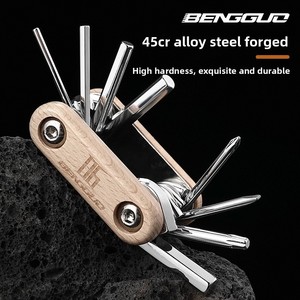 BG-9850 Acier allié 45CR Forgé Tournevis 8-en-1 Clé T25 Mini <span class=keywords><strong>Outil</strong></span> combiné pour vélo <span class=keywords><strong>Outil</strong></span> <span class=keywords><strong>multifonction</strong></span> à élastique - Product Image 2