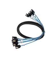 Lot de six câbles de données Minisas en cuivre SATA 7 broches vers SATA 7 broches, 1 mètre, modèle XY7702001, pour serveurs informatiques et disques durs