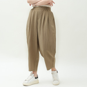 <span class=keywords><strong>Pantaloni</strong></span> a lanterna larghi da donna a elastico alto per Tencel in lino nuova collezione primavera estate <span class=keywords><strong>pantaloni</strong></span> a carota Casual traspiranti elasticizzati - Product Image 2