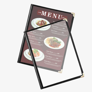 Nouveau design de menu avec pochette transparente en PVC, bord floral, A4/8,5x11 pouces pour restaurants, hôtels, bars, dossier de menu, couverture de menu, faible MOQ - Product Image 3