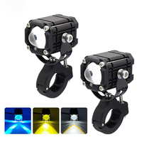 Bleu diable yeux avertissement lumière stroboscopique projecteur moto phare antibrouillard 12V Led 40W double couleur phare avant pour Jeep