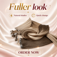 Nouvelles extensions capillaires européennes Remy lisses, confortables, couleur Balayage, double trame, invisibles, pour extensions humaines