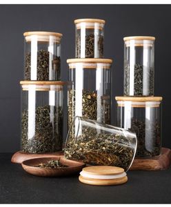 Offre Spéciale : Bocaux de Rangement en Verre Transparent avec Couvercle en Bois 450ml 1000ml – Contenant Alimentaire et Distributeur de Céréales pour Cuisine - Product Image 3