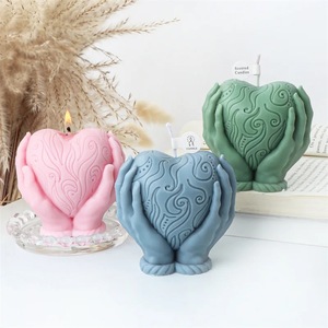 Heart Shaped <b>Candle</b> <b>Mold</b> Silicone Hand Holding Design For DIY <b>Candle</b> Making Kits Valentine'S Day Home Decor - Product Image 2