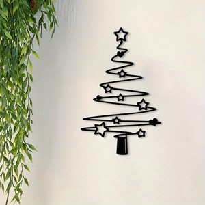 <span class=keywords><strong>D</strong></span>écoration Murale Créative en Fer <span class=keywords><strong>Arbre</strong></span> de Noël, Ornement Métallique Suspendu pour Intérieur, Extérieur, Maison, Bureau, Affichage Festif - Product Image 2