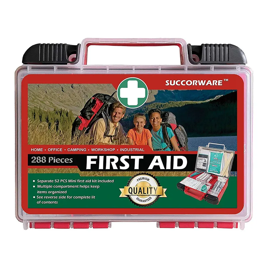 Custom First Aid Equipments Portable Waterproof Plastic Box Survival Emergency Travel Car First Aid Kit For Workplace