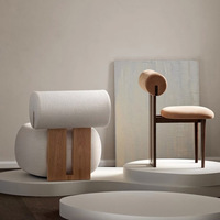 Chaise longue de luxe moderne Fauteuil en velours simple pour salle à manger Canapé en teck dans le hall de jardin de l'hôtel pour la maison Bar Salle de sport Salle de bain