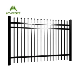 HT-FENCE Commercial Soldada Ferro Forjado Portão Grill Esgrima para Jardim Cerca com Spear top