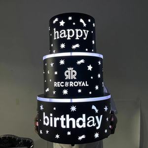 Espositore per Torte <span class=keywords><strong>di</strong></span> <span class=keywords><strong>Compleanno</strong></span> Personalizzato con Logo per Feste in Discoteca, 3 Livelli in Metallo con LED - Product Image 6