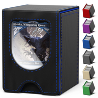 Lot de 4 boîtes de rangement pour cartes MTG Commander, capacité de 100+ cartes à double pochette, boîte à cartes Magic compatible avec les cartes TCG/PTCG/CCG