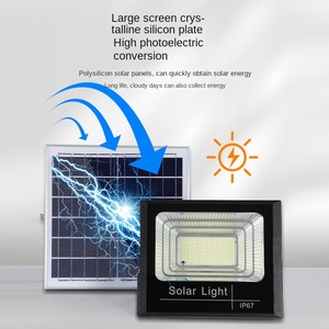 ไฟฟลัดไลท์ LED พลังงานแสงอาทิตย์100W-800W IP67ชาร์จไฟอัตโนมัติ ABS กันน้ำได้สำหรับติดถนน200W & 300W ความสว่างสูง - Product Image 3