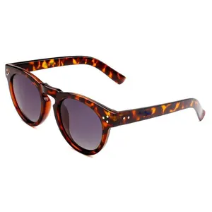 EUGENIA Neues benutzer definiertes Logo Brown Demi Tortoise Color Kunststoff Runde ACETATE Sonnenbrille