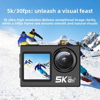 Caméra d'action 5K transfrontalière modèle privé D68M1A avec écran 2.0, étanche, anti-tremblement, WiFi, capteur CCD EIS, grand angle 130°, carte TF