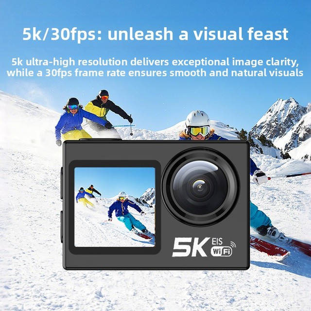 Private Model Cross-border 5K Action Camera D68M1A 2.0 Screen Waterproof Anti-shake WiFi EIS CCD Sensor 130 Wide Angle TF Card