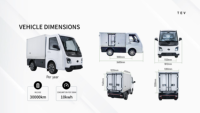 Fourgon utilitaire électrique 2 places pour usage commercial, alimenté par batterie au lithium, traction avant, automatique, double conduite à gauche, pour hôtels, fermes, terrains gazonnés et utilitaires