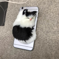 Accessoires Mobiles Créativité Simulation Chat Téléphone Coque Décoration Poupée Fourrure Pièces Détachées Téléphone