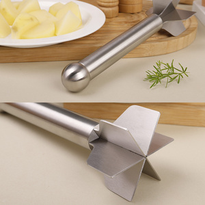 Écrase-viande en acier inoxydable, hachoir à viande à 6 lames, outil de cuisine, presse-purée de légumes et de pommes de terre avec poignée - Product Image 5