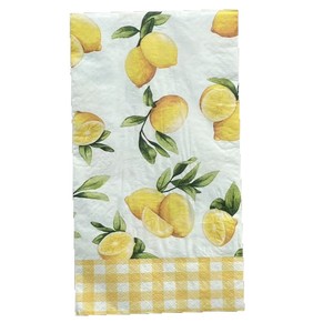 Approvisionnement direct usine, <span class=keywords><strong>serviette</strong></span> en <span class=keywords><strong>papier</strong></span> 2 plis en pâte vierge, 4 plis, imprimée couleur, motif fleur de <span class=keywords><strong>citron</strong></span>, grand motif floral, mouchoir de table - Product Image 5