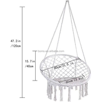 Fauteuil suspendu Zoshine, balançoire à corde, grand fauteuil suspendu en macramé avec corde de sécurité, fauteuil suspendu en coton pour jardin