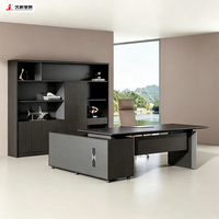 Bureau de direction durable JIUSHUN, bureau moderne pour PDG, directeur, table d'ordinateur en bois en forme de L