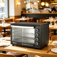 Four électrique domestique grand format avec 4 boutons de commande, four à rôtissoire pour cuire poulet, gâteaux et pain