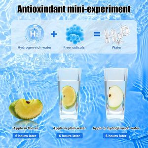 Botella de Agua Alcalina Ionizada Rica en Hidrógeno, Portátil e Inteligente, 450 ml, Vidrio+Metal, para Uso en Exteriores y en el Automóvil - Product Image 2