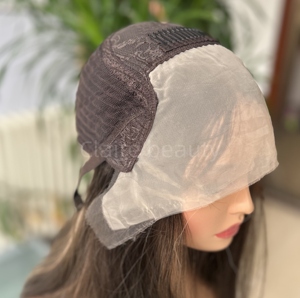 Perruque européenne juive <span class=keywords><strong>Clean</strong></span> Food sans colle dentelle transparente noir brun vierge cheveux raides soie bas haut perruques de cheveux humains - Product Image 5